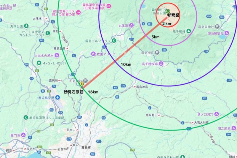 新燃岳の活動と妙見石原荘について