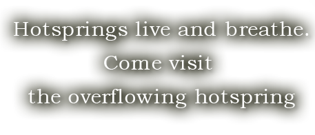 Hotsprings live and breathe.Come visit the overflowing hotspring